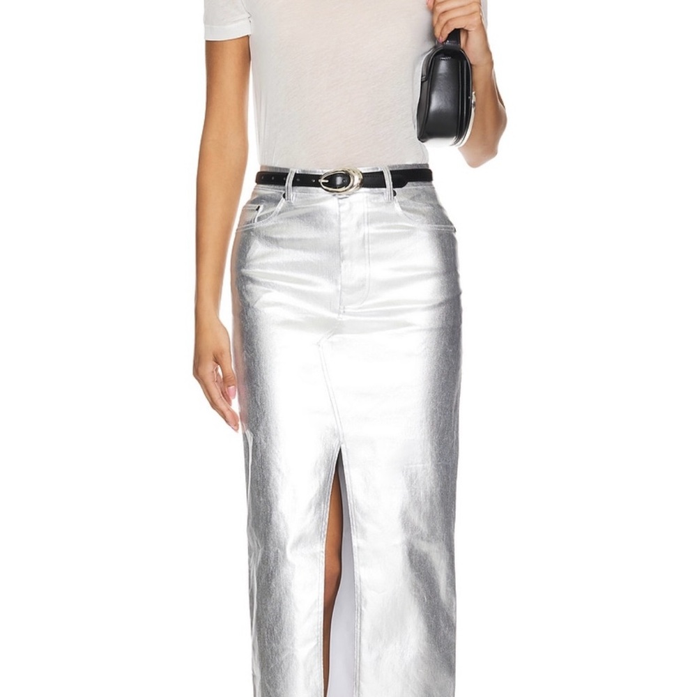 Lovers + Friends Silver Pencil Skirt